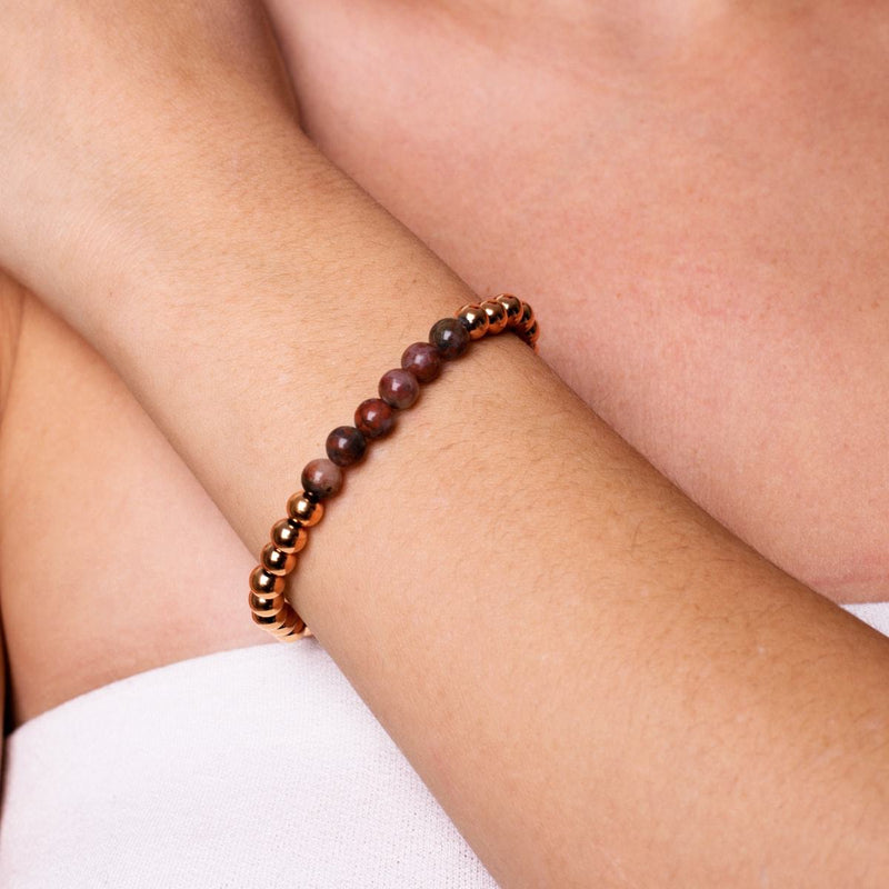 Wistful | 18k Rose Gold | Breciated Jasper | Gemstone Expression Bracelet