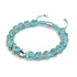 Arctic Blue | Silver | Firefly Glass Macrame Bracelet