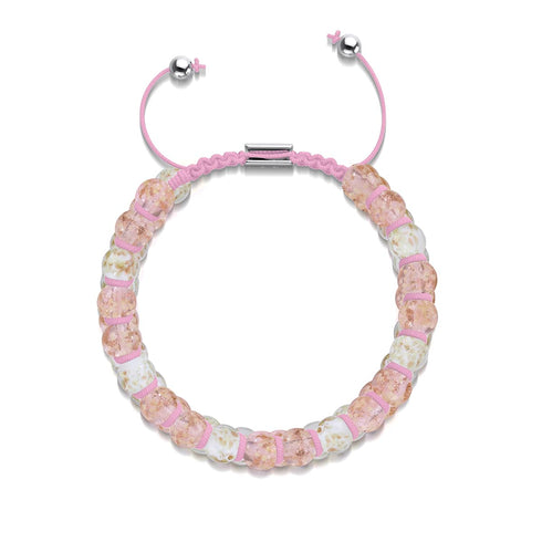 Bubblegum Dream | Rosewater x Ivory | Double Firefly Glass Bracelet