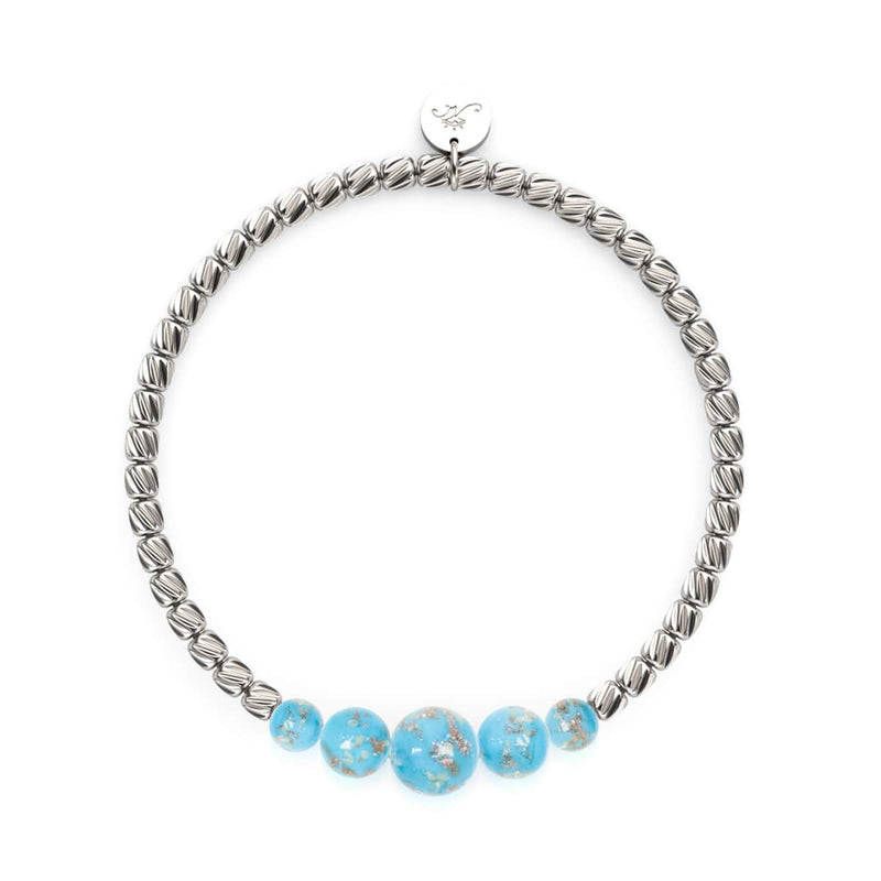 Cerulean | Silver | Firefly Glass Cascade Bracelet