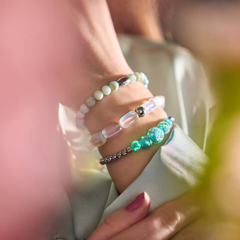 Cerulean | Silver | Firefly Glass Cascade Bracelet