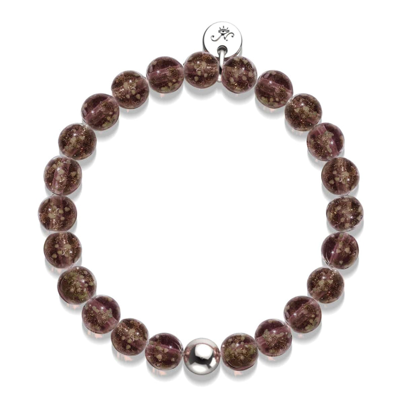 Chocolate | .925 Sterling Silver | Firefly Glass Bracelet