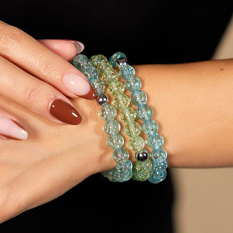 Evergreen | .925 Sterling Silver | Firefly Glass Bracelet