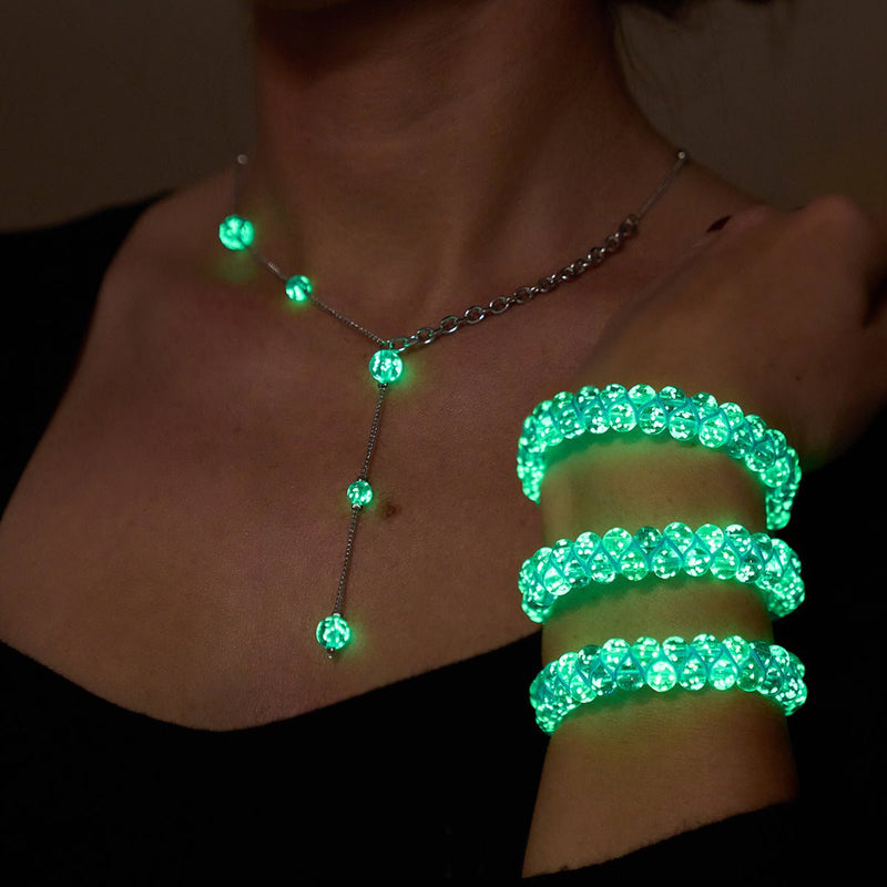 Indigo Glacier | Indigo x Arctic Blue | Double Firefly Glass Bracelet