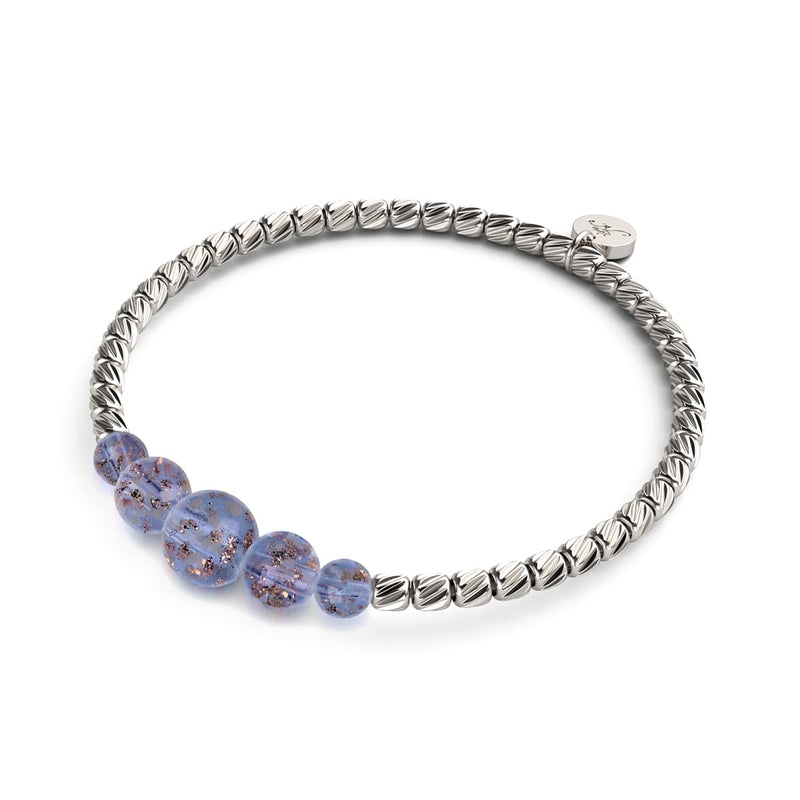 Indigo | Silver | Firefly Glass Cascade Bracelet