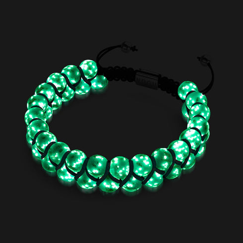 Into the Clouds | Cerulean x Ivory | Double Firefly Glass Bracelet