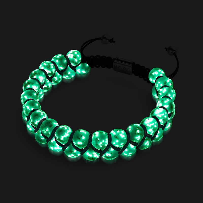 Into the Clouds | Cerulean x Ivory | Double Firefly Glass Bracelet