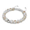 Ivory | Silver | Firefly Glass Macrame Bracelet