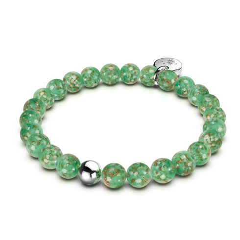 Kiwi | .925 Sterling Silver | Firefly Glass Bracelet