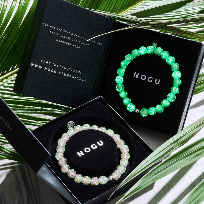 Kiwi | .925 Sterling Silver | Firefly Glass Bracelet