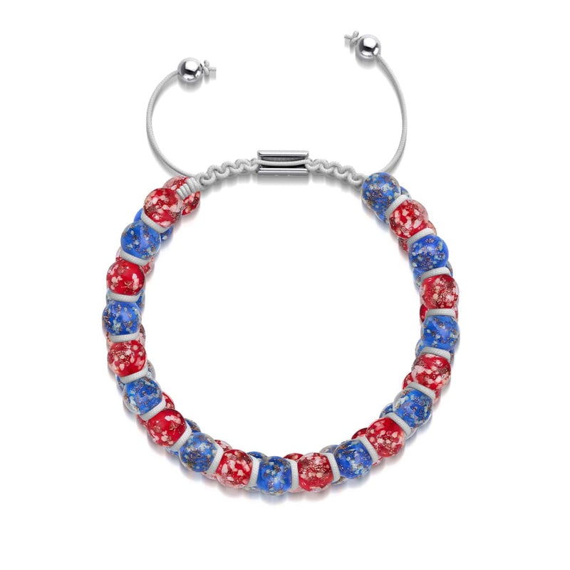 Land of the Free | Cobalt x Crimson | Double Firefly Glass Bracelet