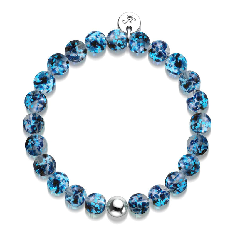 Lapis Flame | .925 Sterling Silver | Firefly Glass Bracelet