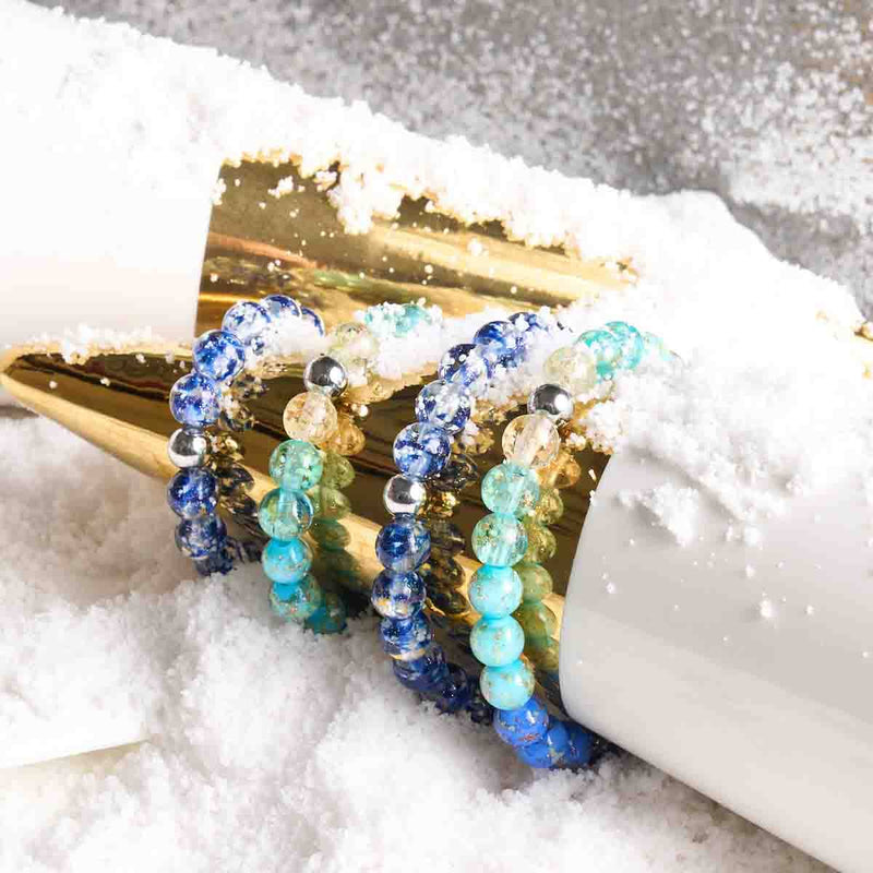 Lapis Flame | .925 Sterling Silver | Firefly Glass Bracelet