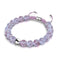 Lilac | Silver | Firefly Glass Macrame Bracelet