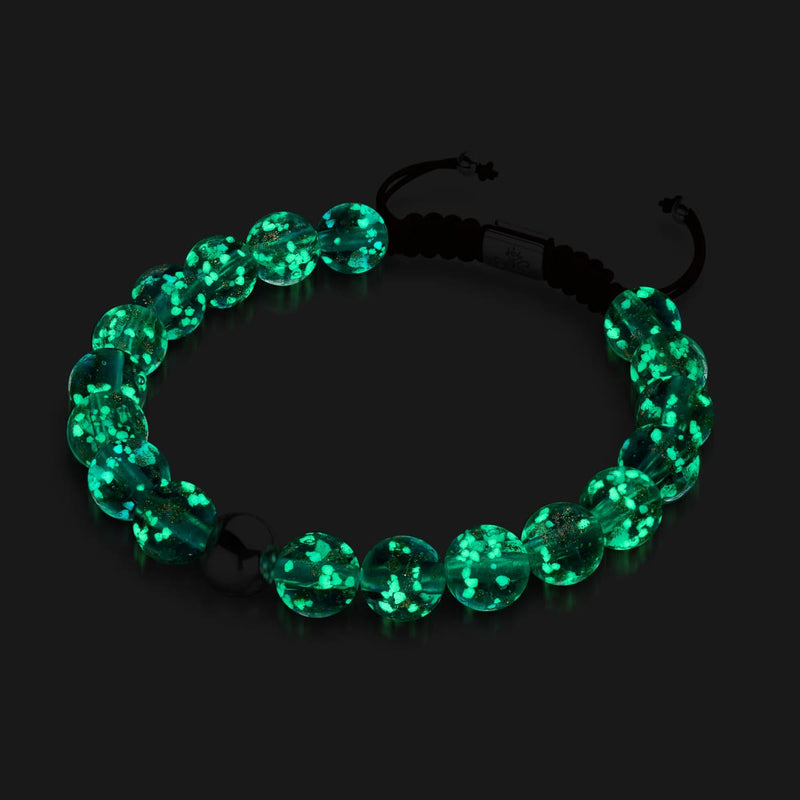 Merlot | Silver | Firefly Glass Macrame Bracelet