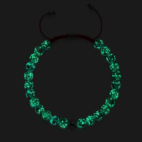 Mini Teal Firefly Glass x Red String Bracelet