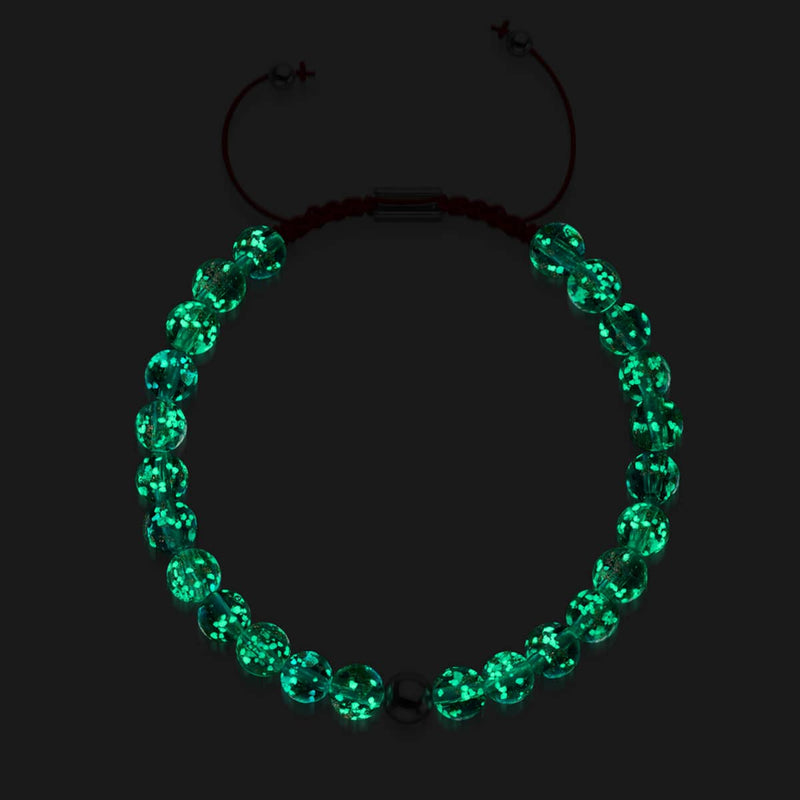 Mini Teal Firefly Glass x Red String Bracelet