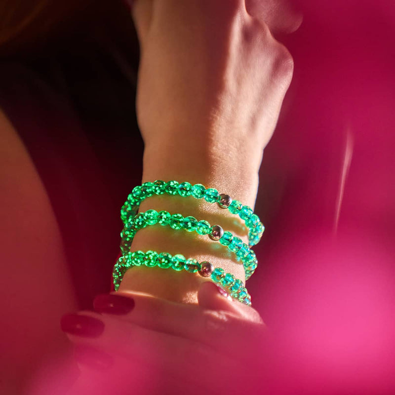 Mini Teal Firefly Glass x Red String Bracelet