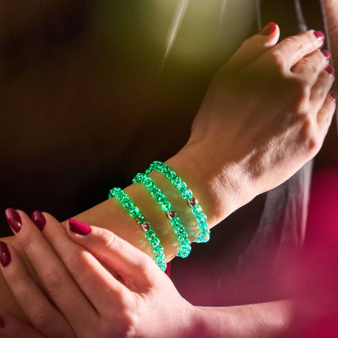 Mini Teal Firefly Glass x Red String Bracelet