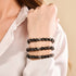 Obsidian | Silver | Firefly Glass Macrame Bracelet