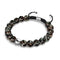 Obsidian | Silver | Firefly Glass Macrame Bracelet