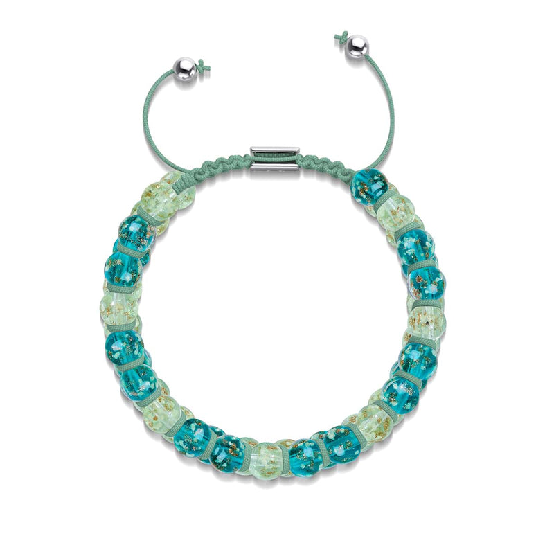 Ocean Spray | Teal x Evergreen | Double Firefly Glass Bracelet