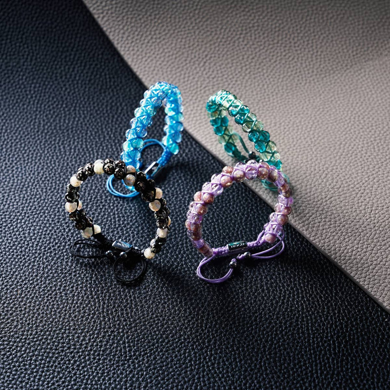 Ocean Spray | Teal x Evergreen | Double Firefly Glass Bracelet