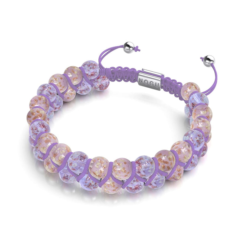 Purple Fields | Periwinkle x Lilac | Double Firefly Glass Bracelet