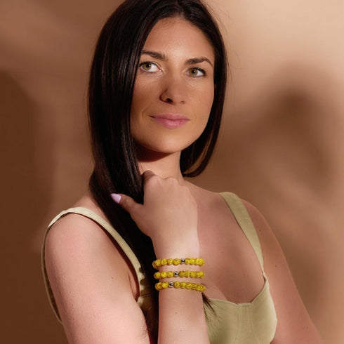 Saffron | .925 Sterling Silver | Firefly Glass Bracelet