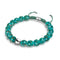 Teal | Silver | Firefly Glass Macrame Bracelet