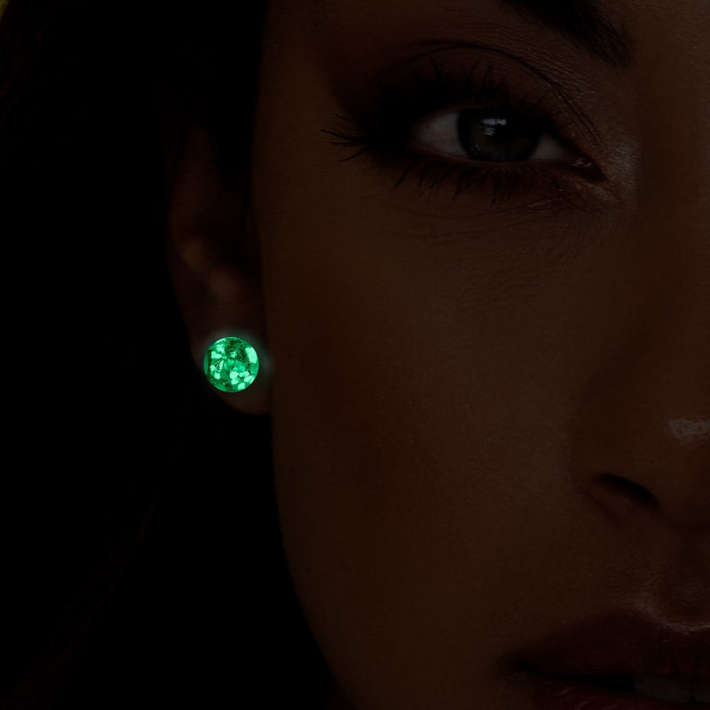 Alabaster | .925 Sterling Silver | Firefly Glass Stud Earrings