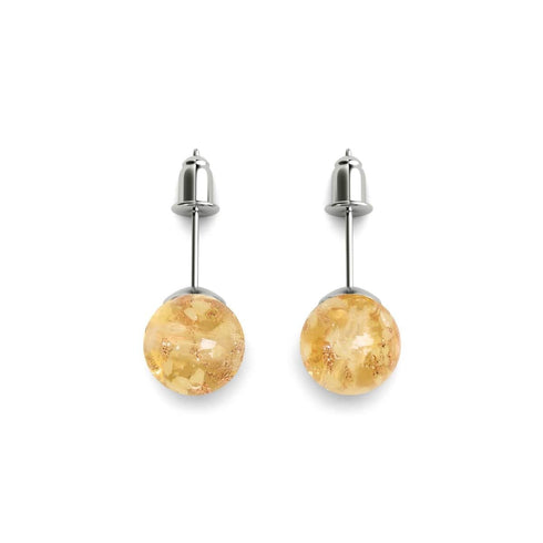 Amber | .925 Sterling Silver | Firefly Glass Stud Earrings