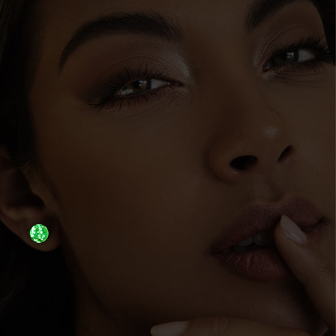 Amber | .925 Sterling Silver | Firefly Glass Stud Earrings