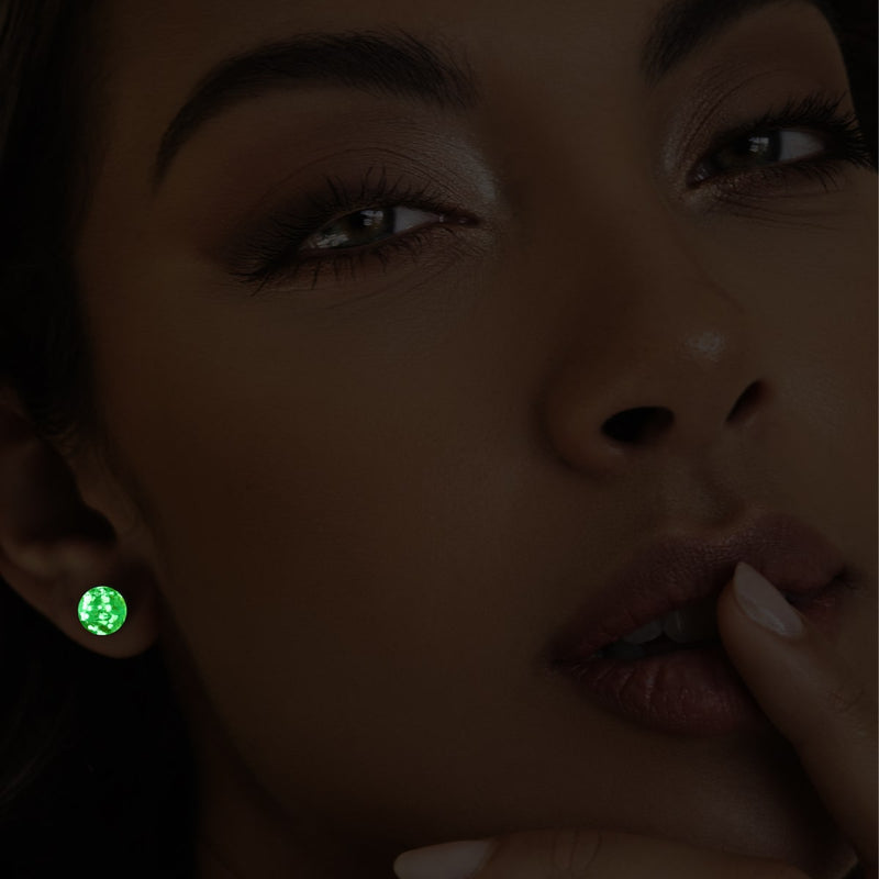 Amber | .925 Sterling Silver | Firefly Glass Stud Earrings