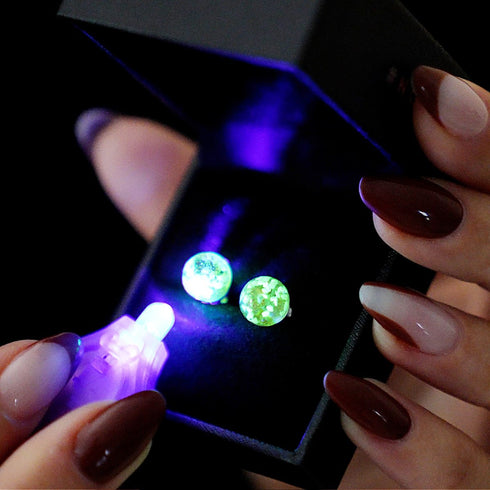 Amber | .925 Sterling Silver | Firefly Glass Stud Earrings