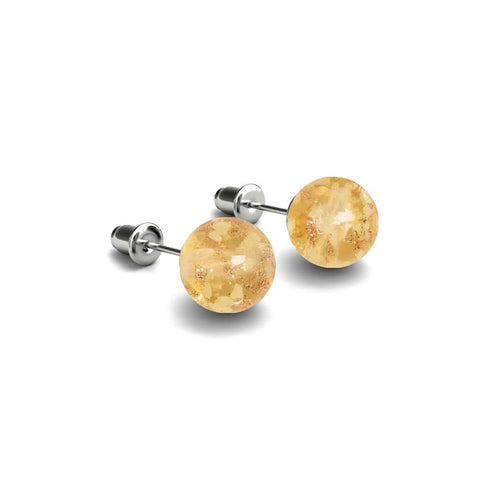 Amber | .925 Sterling Silver | Firefly Glass Stud Earrings
