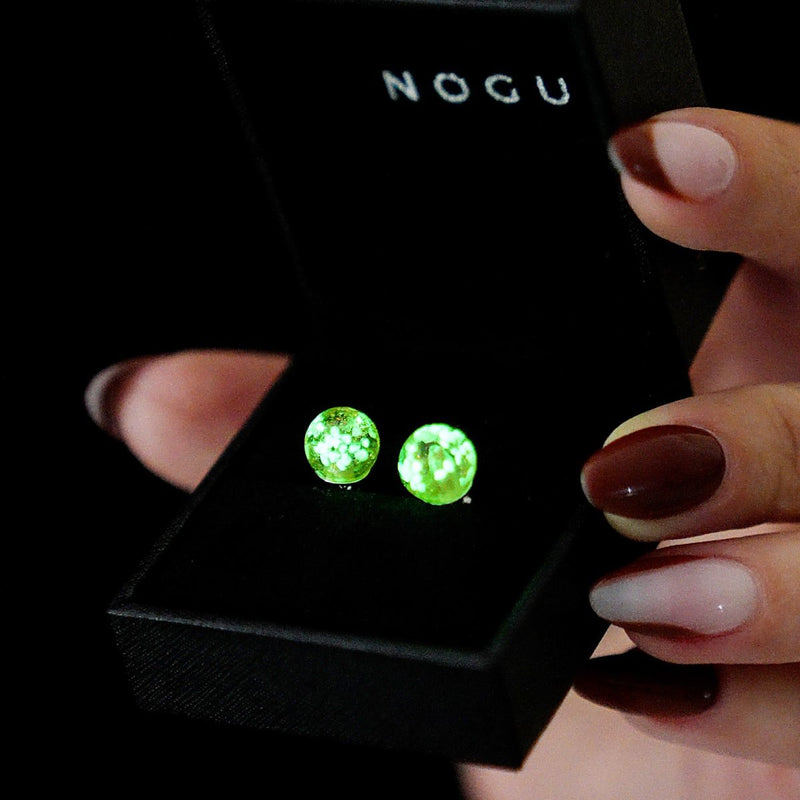 Amber | .925 Sterling Silver | Firefly Glass Stud Earrings