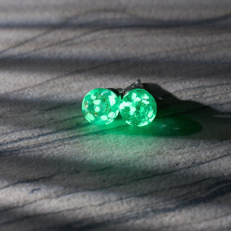 Arctic Blue | .925 Sterling Silver | Mini Firefly Glass Stud Earrings