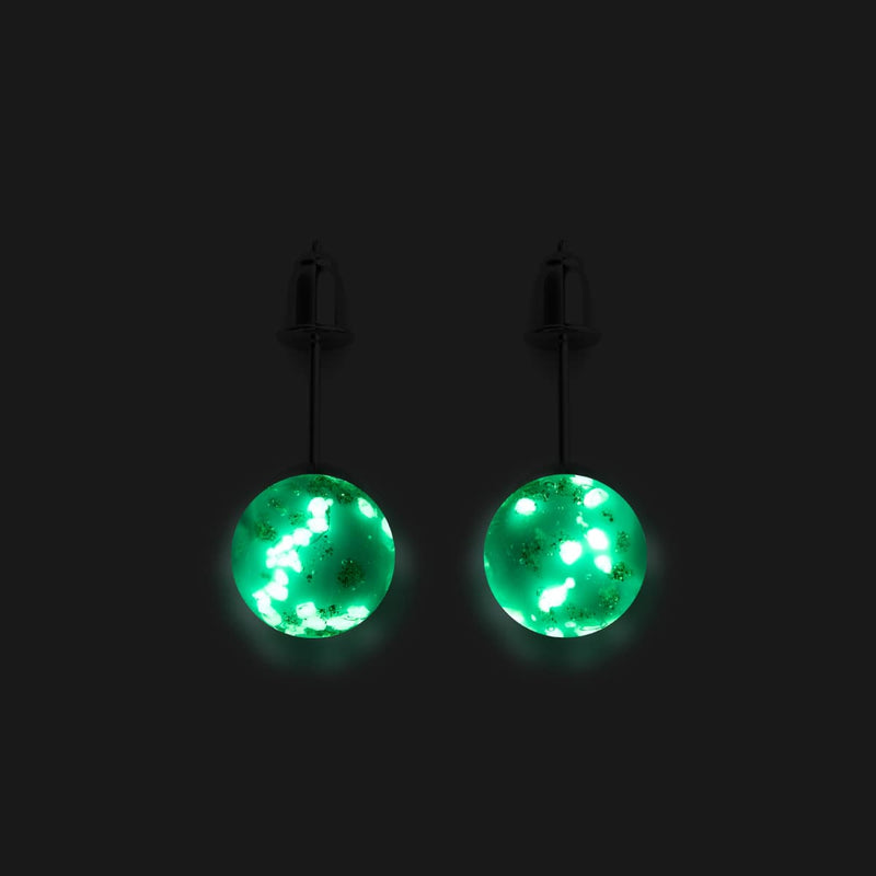 Cerulean | .925 Sterling Silver | Firefly Glass Stud Earrings