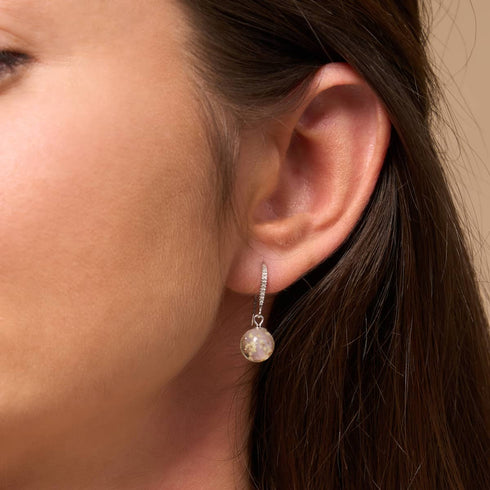 Guava | .925 Sterling Silver | Firefly Glass Huggie Earrings