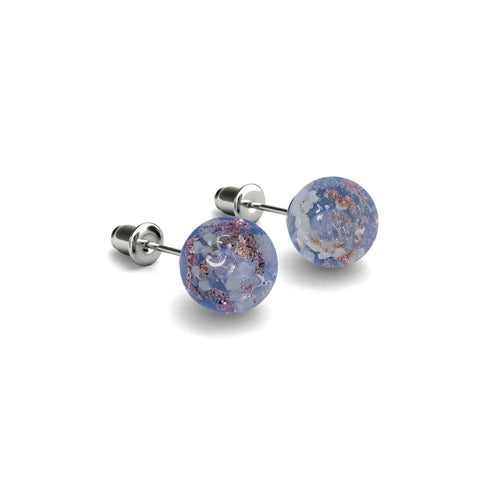 Indigo | .925 Sterling Silver | Firefly Glass Stud Earrings