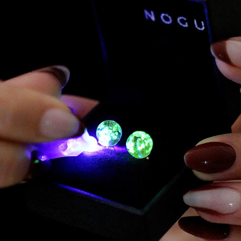 Indigo | .925 Sterling Silver | Firefly Glass Stud Earrings