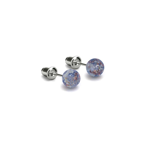 Indigo | .925 Sterling Silver | Mini Firefly Glass Stud Earrings