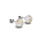 Ivory | .925 Sterling Silver | Firefly Glass Stud Earrings