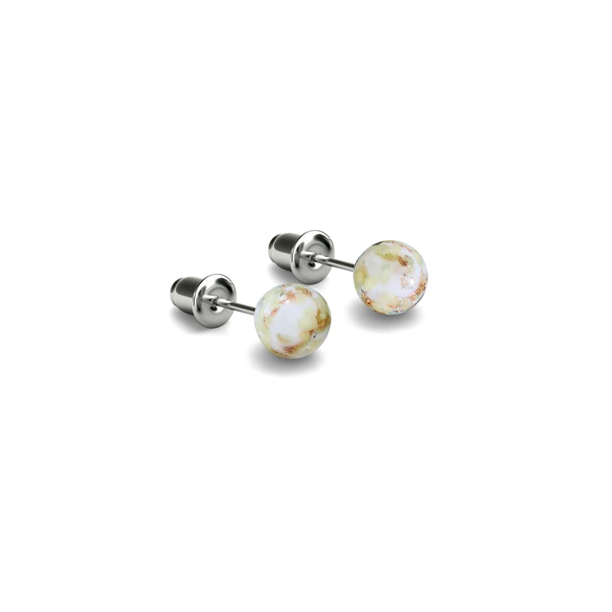 Ivory | .925 Sterling Silver | Mini Firefly Glass Stud Earrings