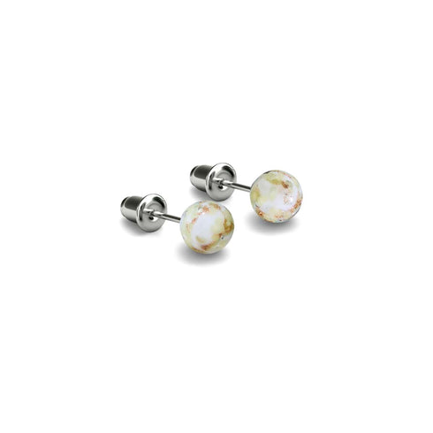 Ivory | .925 Sterling Silver | Mini Firefly Glass Stud Earrings