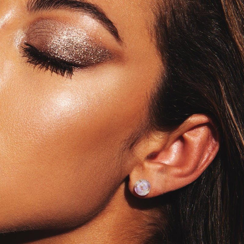 Periwinkle | .925 Sterling Silver | Firefly Glass Stud Earrings