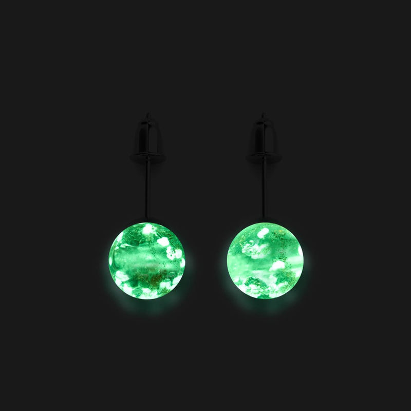 Rosewater | .925 Sterling Silver | Firefly Glass Stud Earrings