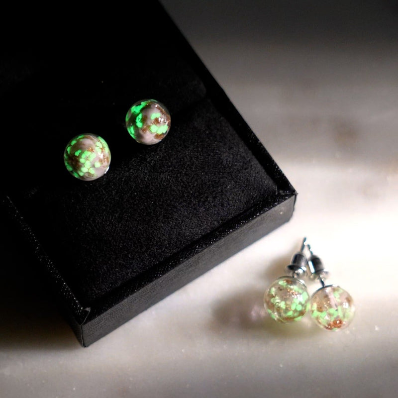 Rosewater | .925 Sterling Silver | Firefly Glass Stud Earrings