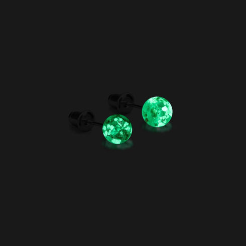 Rosewater | .925 Sterling Silver | Mini Firefly Glass Stud Earrings